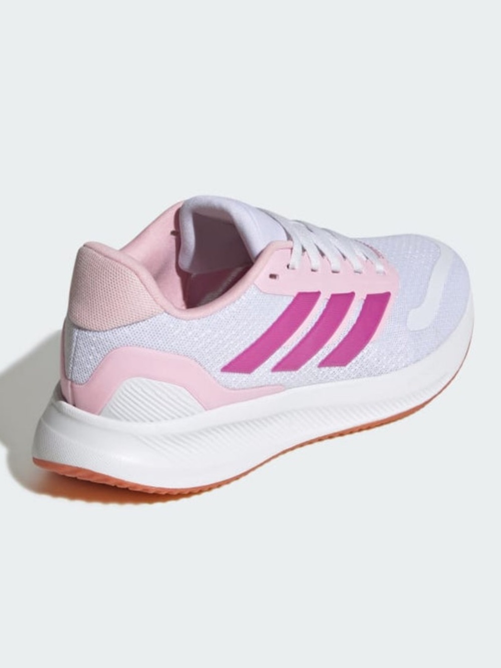 Adidas Kids' Runfalcon 5 Shoes in Cloud White / Clear Pink / Gum - Picture 3 of 7